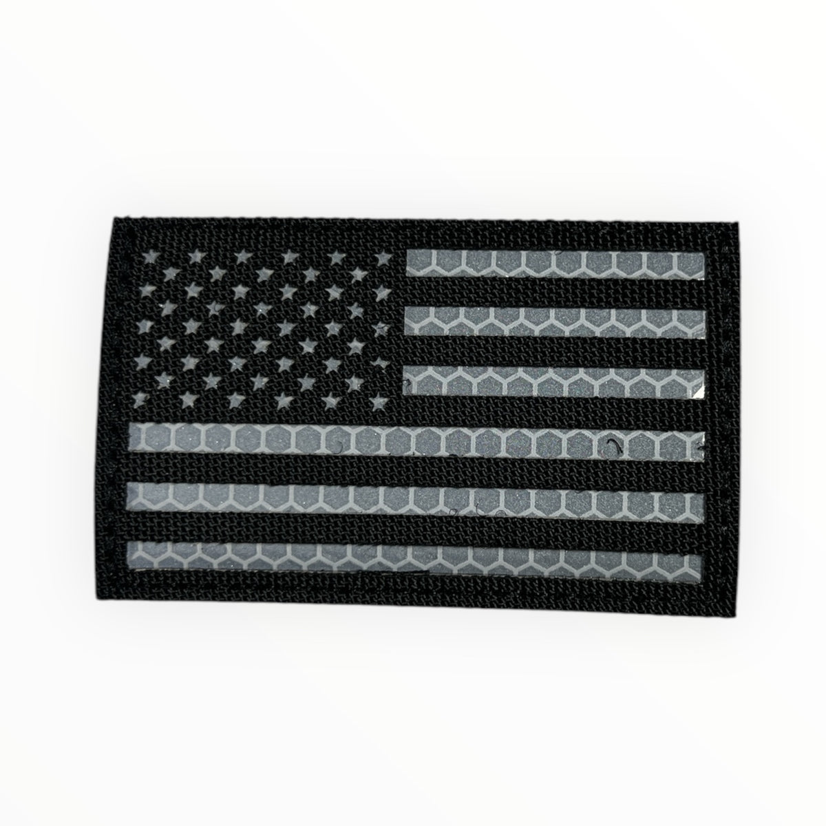 USA Flag Black and White Reflective Patch